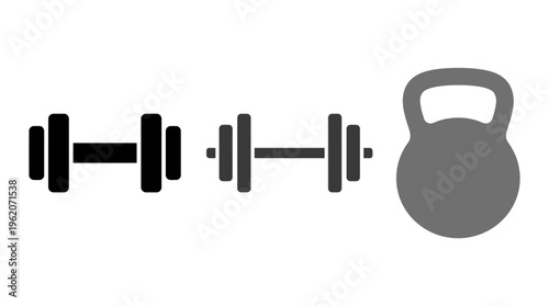 Weightlifting Equipment and Kettlebell Icons