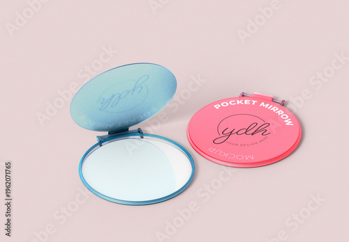 Pocket Mirror Mockup Round Compact