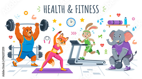 Cute Animals Exercising for Health and Fitness