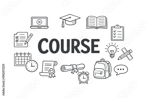 Online learning and skill development concept centered on attending virtual classes, completing assignments and building knowledge through flexible digital education platforms