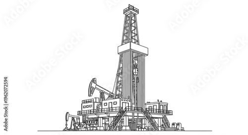 Oil Rig Drilling Platform Structure.