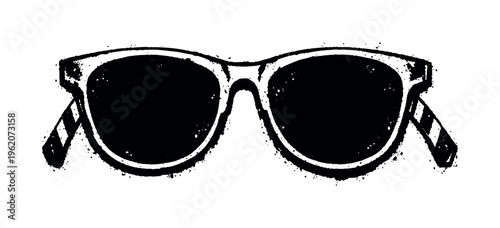 A pair of stylish sunglasses shown in direct frontal view, enlarged to fill most of the canvas and isolated on a clean white background, their symmetrical shape
