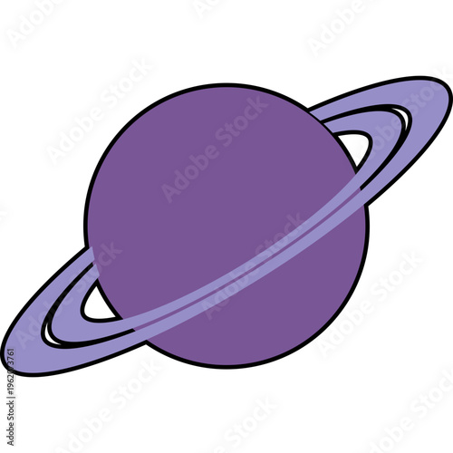Purple Saturn Planet Icon