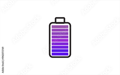 Neon light glowing charging icon. Charging icon battery level. Battery icon showing battery level.