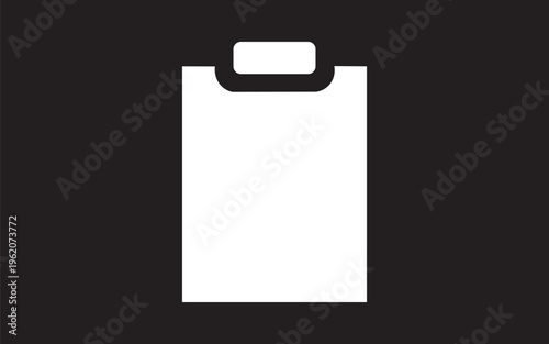 Blank tablet dark mode glyph ui icon. Stationery. Paper notebook. User interface design. White silhouette symbol on black space. Solid pictogram for web, mobile. Vector isolated illustration