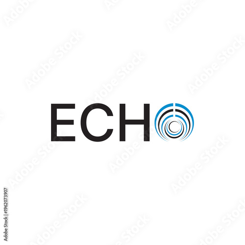 Echo logo design vector, echo typography text graphic icon concept