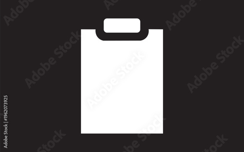 Blank tablet dark mode glyph ui icon. Stationery. Paper notebook. User interface design. White silhouette symbol on black space. Solid pictogram for web, mobile. Vector isolated illustration