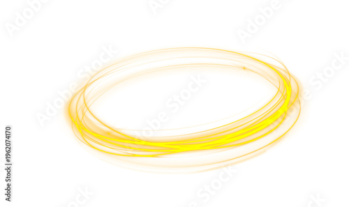 Glowing gold ring with neon edges and subtle sparkle effects. Smooth gradients enhance depth and luxury appearance. Perfect for branding and modern design elements.