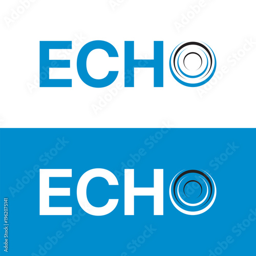 Echo logo design vector, echo typography text graphic icon concept