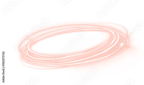 Bright red neon halo circle emits soft glowing light with smooth transitions. Clean circular form enhances clarity and visual focus. Suitable for overlays, posters, and futuristic design elements.