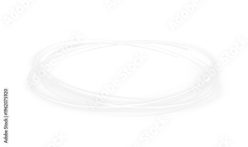 Bright circular light ring shines with radiant energy and delicate glitter accents. Smooth curved lines form a modern glowing halo with subtle motion effect. Minimal abstract design perfect for luxury