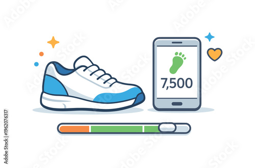 Tracking daily step count and maintaining an active walking habit in an urban lifestyle routine, illustrating small consistent movements that contribute to long-term physical