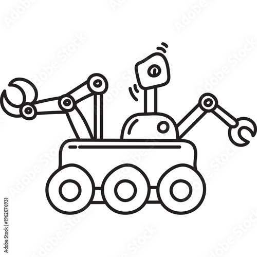 Cartoon Mars Rover Icon