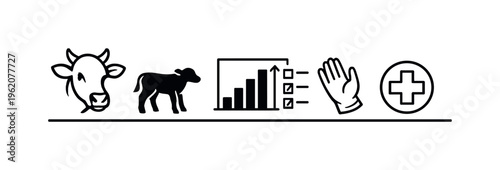Veterinary calving difficulty scoring and intervention planning for safe delivery and reduced complications in livestock reproduction management, cow head, calf silhouette, score