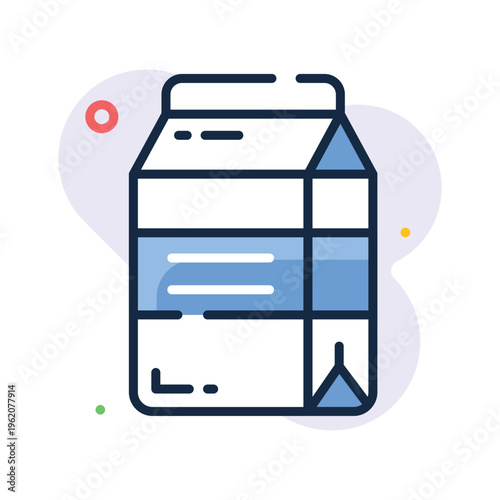 A handy outline icon of milk representing nutrition and healthy drink