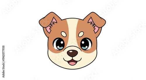 Cute cartoon dog face closeup.