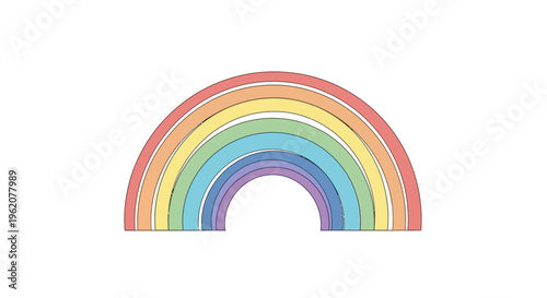 Colorful Rainbow Arc Shape Symbol.