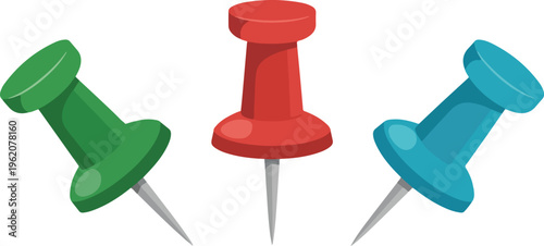 red push pin isolated