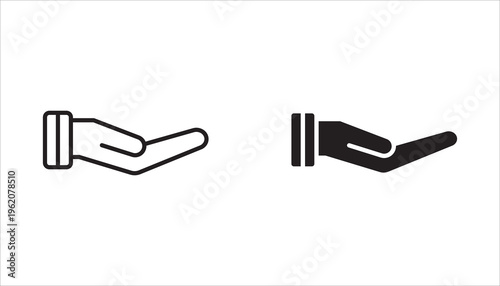 Set of vector hand icons, perfect for conveying the concepts of asking, praying, giving, receiving, help and support.