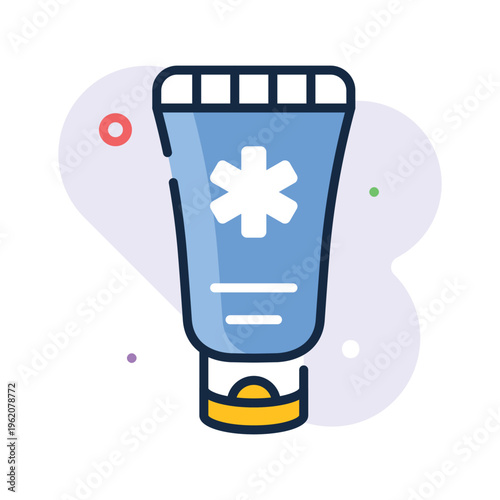 Easy to edit outline icon showing medical cream skincare treatment