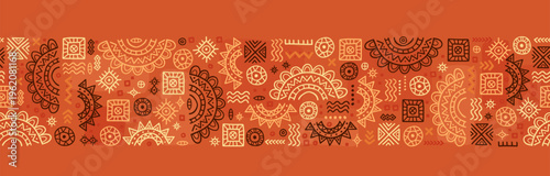 Hand drawn  abstract seamless pattern, ethnic background, simple style - great for textiles, banners, wallpapers, wrapping - vector design