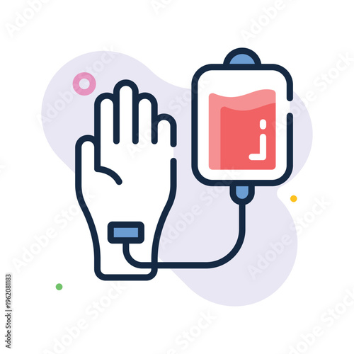 A customizable outline icon representing blood donation healthcare support