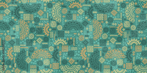 Hand drawn  abstract seamless pattern, ethnic background, simple style - great for textiles, banners, wallpapers, wrapping - vector design