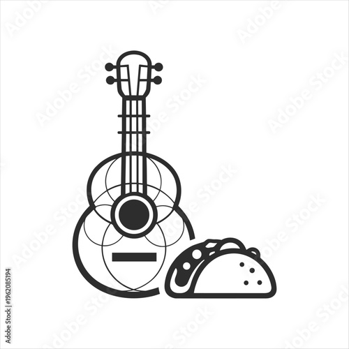 Guitar and taco illustration