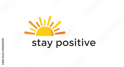 A vibrant sun illustration with radiant rays paired with an uplifting message encouraging an optimistic outlook and bright mental well-being