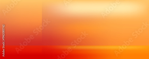 Warm orange yellow red gradient background. Autumn colored blurred wallpaper. Fall smooth gradation backdrop for banner, poster, leaflet, brochure, booklet. Vector abstract fiery template overlay