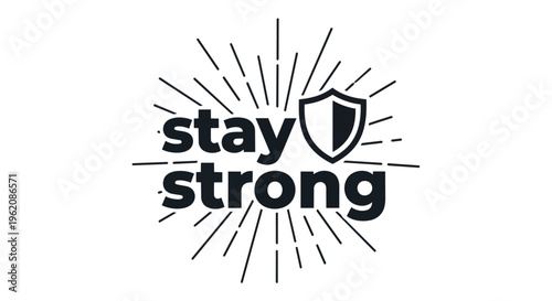 Bold graphical representation of unwavering resolve and protective strength in simplicity