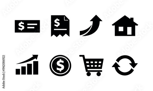 Revenue streams: salary paycheck, freelance invoice, passive income arrow, rental house, investment chart, dividend coin, online sales cart, subscription repeat