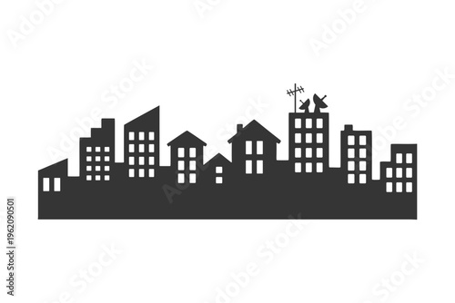 シンプルな都市のシルエットイラスト