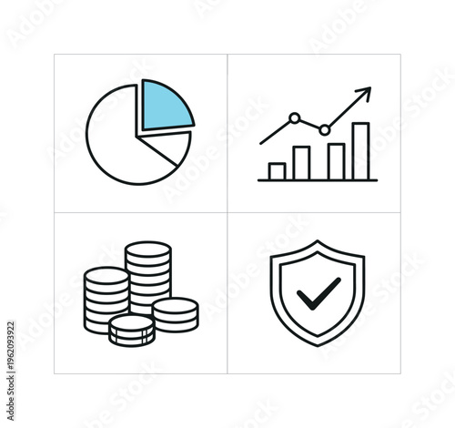 Investment strategy and wealth growth planning in a personal finance context focused on long-term value, diversification, and informed decisions, a pie chart representing asset