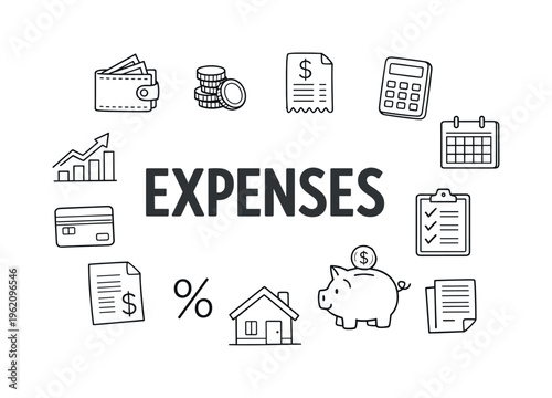 Simple home budgeting and expense tracking concept focused on managing household finances, controlling spending and maintaining financial stability in everyday