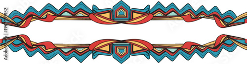 Geometric frame design with decorative elements and copy space