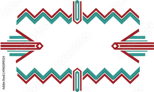 Geometric frame with decorative border and copy space