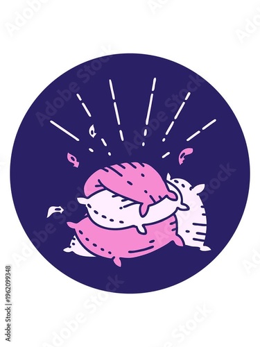 pixelize effect animation of icon of a tattoo style pile of pillows