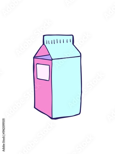 vibrating motion animation of cartoon milk carton design