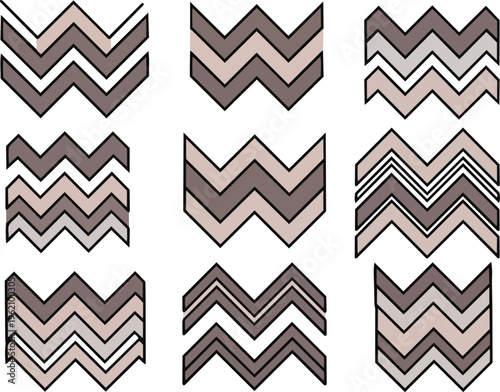 Abstract geometric chevron pattern designs vector elements