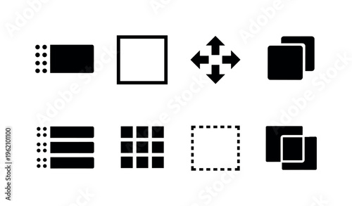 UI drag and drop: draggable item, drag handle dots, drop zone, move arrows, copy drag, reorder list, snap grid, placeholder box