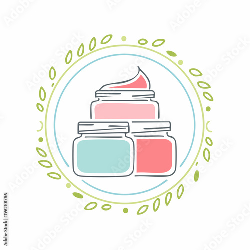 Continuous line drawing of cream jars for insurance protection concept