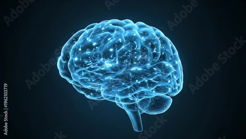 Glowing Neural Network Human Brain Digital Synapses Artificial Intelligence Science Technology Concept