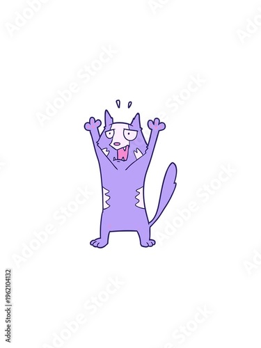 sales flash animation of cartoon panicking cat