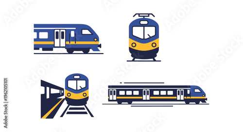 intercity train Line art simple decorative abstract vector