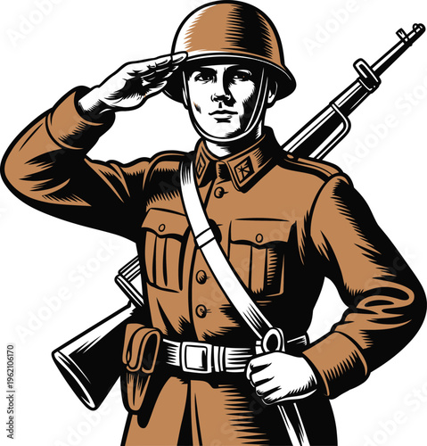 Cartoon cowboy with revolver and leather holster holding guns