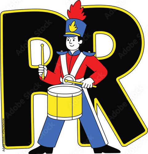 Cartoon plumber in red overalls with wrench and glowing lightbulb