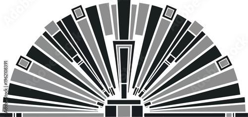 Abstract geometric design with radiant pattern