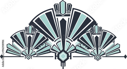 Art deco fan design decorative graphic element vector illustration