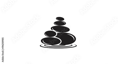 Zen balanced stones on water surface, spa, meditation, harmony, peace symbol